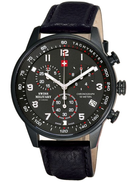 Swiss Military by Chrono SM34012.08 men's watch, real leather strap
