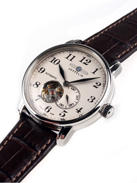 Zeppelin LZ-127 Automatik 7666-5 men's watch, real leather strap
