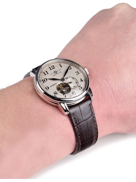 Zeppelin LZ-127 Automatik 7666-5 montre pour homme, cuir véritable sangle