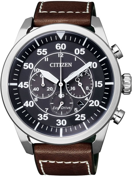 Citizen Sports - Chrono CA4210-16E men's watch, real leather strap