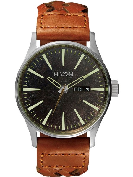 Nixon Sentry Leather A105-1959 montre pour homme, cuir véritable sangle