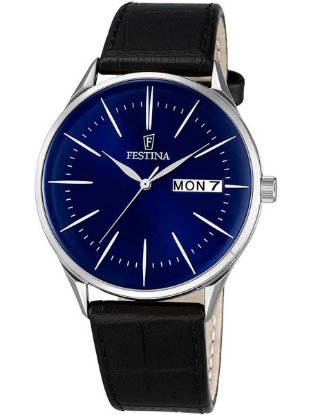 Festina Multifunktion F6837/3 men's watch, real leather strap