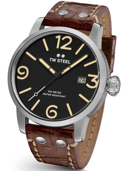 TW Steel MS1 men's watch, real leather strap
