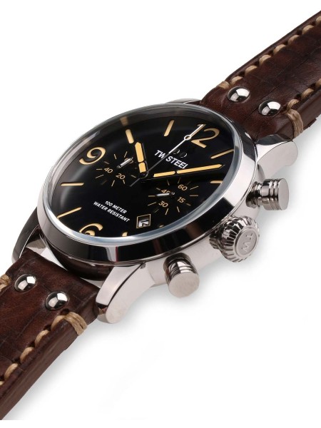 TW-Steel MS3 men's watch, real leather strap
