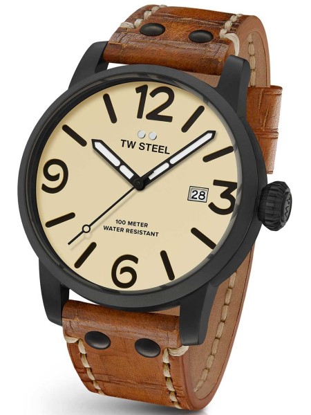 TW-Steel Maverick MS41 montre pour homme, cuir véritable sangle