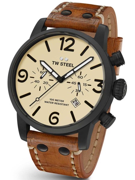 TW-Steel Maverick Chrono MS43 men's watch, real leather strap