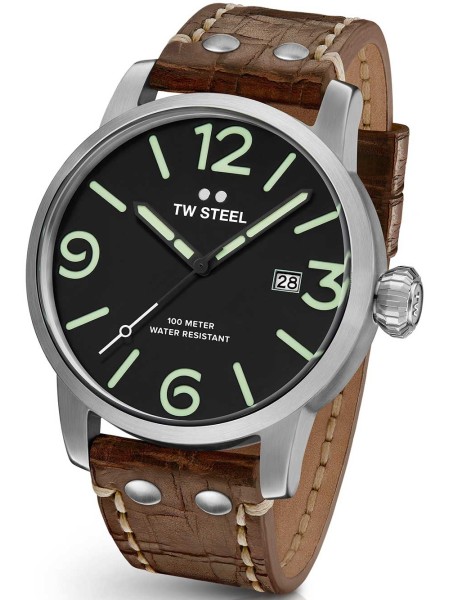 TW-Steel Maverick MS12 montre pour homme, cuir véritable sangle