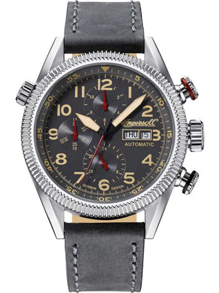 Ingersoll IN1102GU men's watch, real leather strap