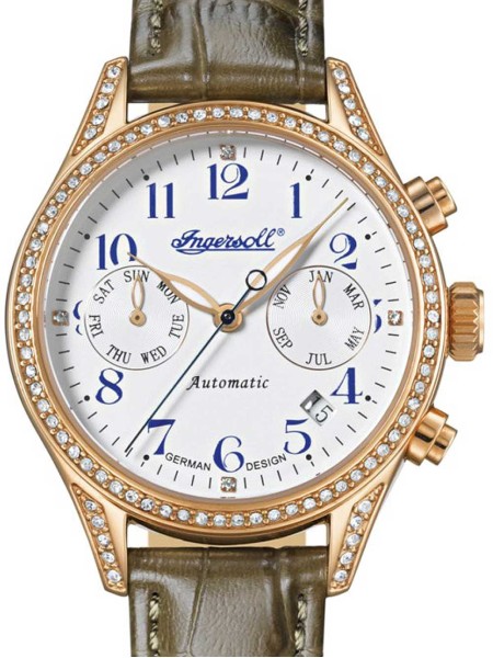 Ingersoll IN7401RWH ladies' watch, real leather strap