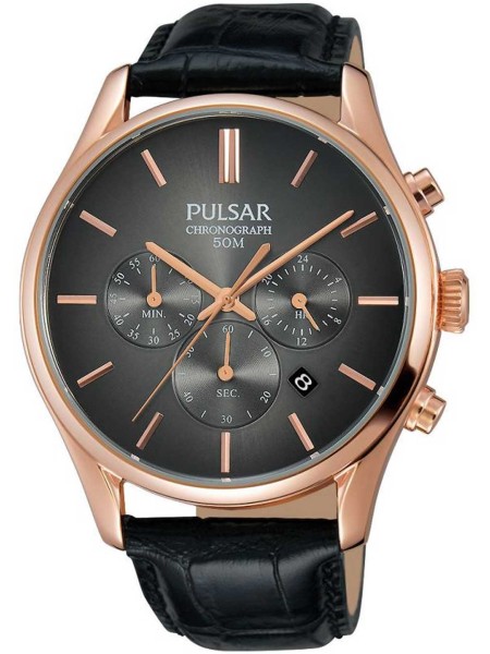 Pulsar PT3782X1 men's watch, real leather strap
