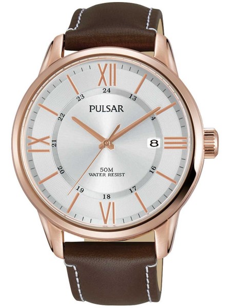 Pulsar PS9472X1 men's watch, real leather strap