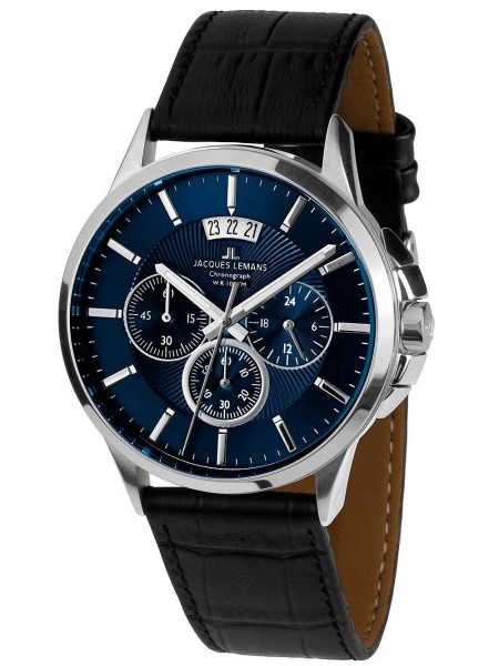 Jacques Lemans Sydney 1-1542G men's watch, real leather strap
