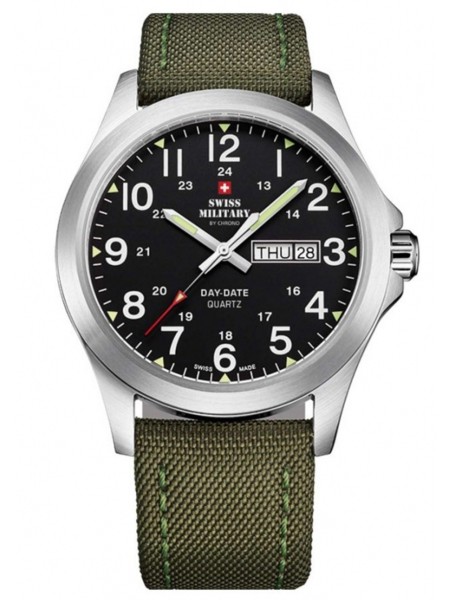 Swiss Military by Chrono SMP36040.05 Reloj para hombre, correa de cuero real / nylon