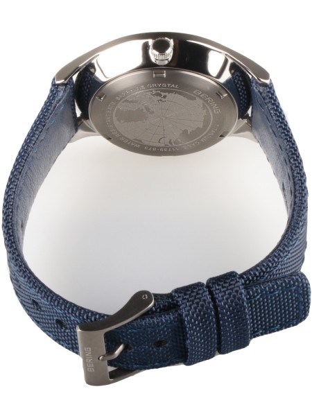 Bering 11739-873 men's watch, nylon / real leather strap