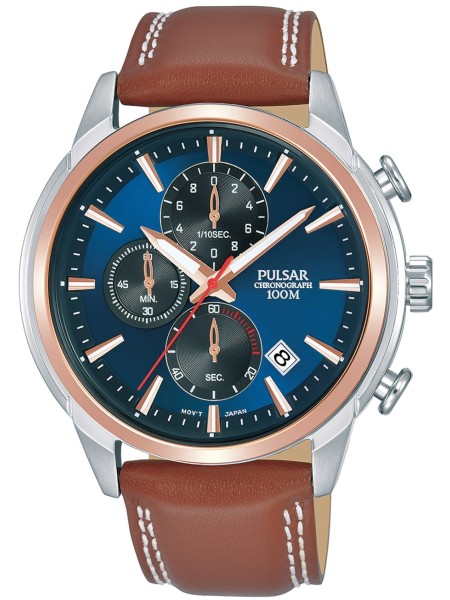 Pulsar Chrono PM3120X1 men's watch, real leather strap