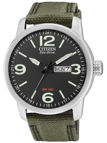 Citizen Sport BM8470-11E men's watch, real leather / textile strap