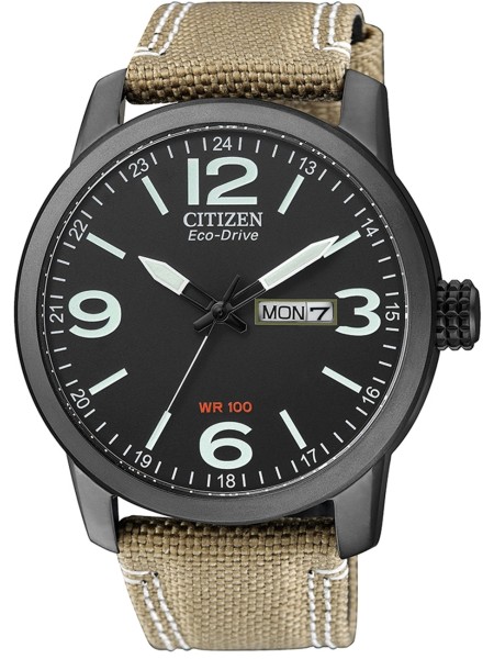 Citizen Eco-Drive BM8476-23E men's watch, real leather / textile strap