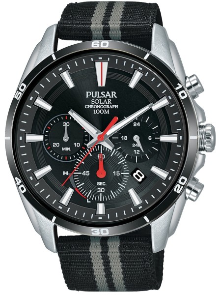 Pulsar PZ5091X1 men's watch, real leather / textile strap