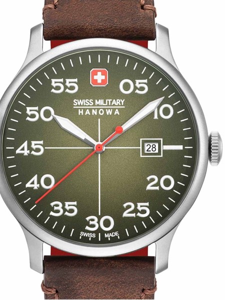 Swiss Military Hanowa 06-4326.04.006 herenhorloge, echt leer bandje