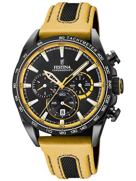 Festina F20351/4 men's watch, real leather strap