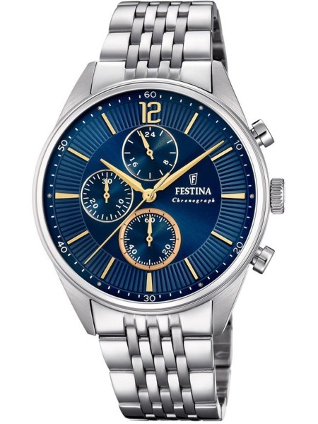 Festina Timeless Chronograph F20285/3 men's watch, acier inoxydable strap