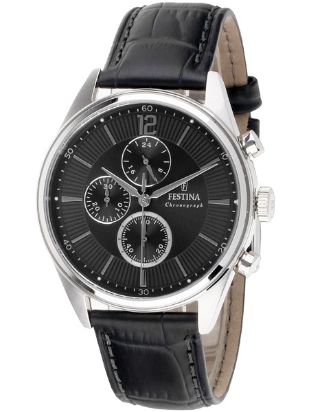 Festina Timeless Chronograph F20286/4 men's watch, real leather strap