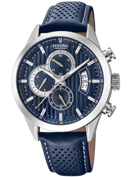 Festina Sport Chronograph F20271/5 men's watch, real leather strap