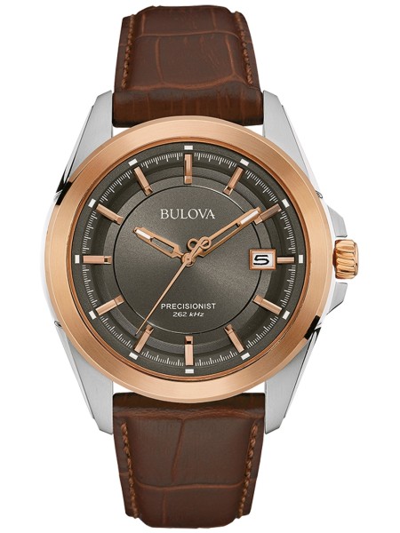 Bulova 98B267 men's watch, real leather strap
