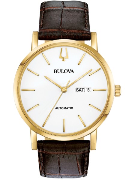 Bulova 97C107 men's watch, real leather strap
