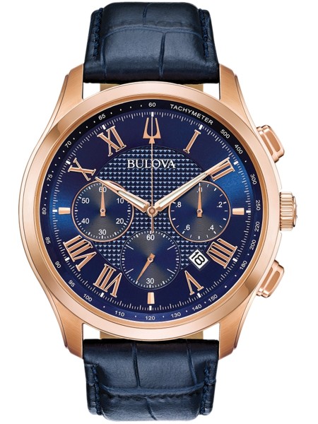 Bulova Klassik 97B170 men's watch, real leather strap