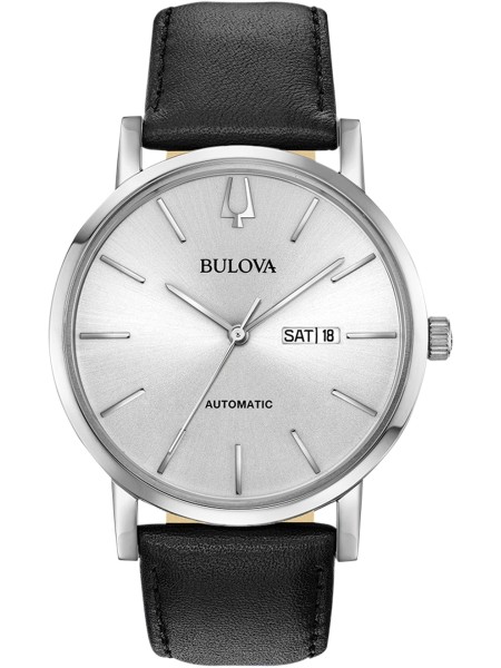 Bulova Klassik Automatik 96C130 men's watch, real leather strap