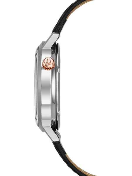 Bulova Klassik Automatik 98A187 men's watch, real leather strap