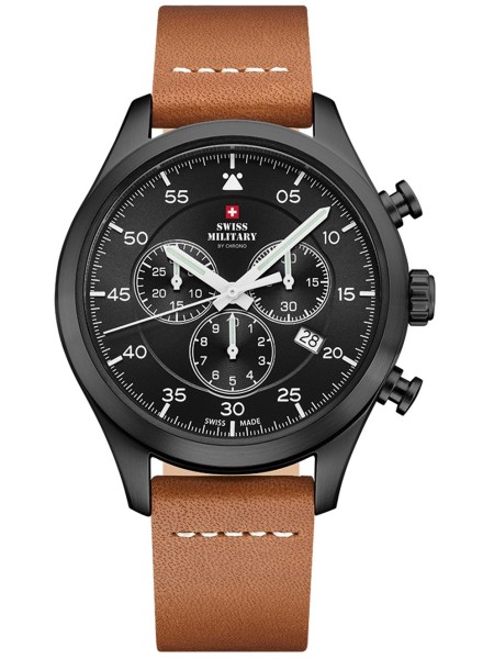 Swiss Military by Chrono SM34076.08 men's watch, real leather strap