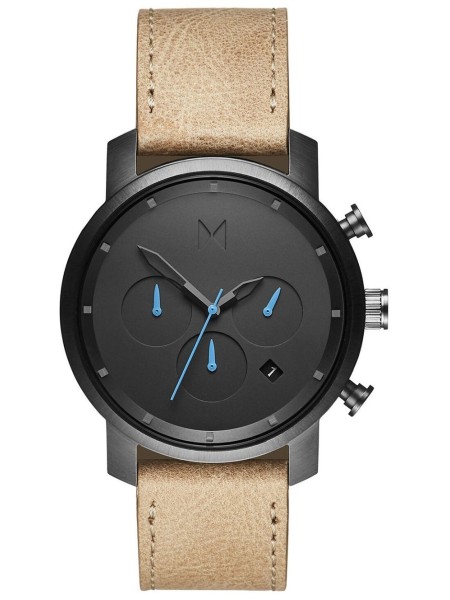 MVMT Chrono MC02-GML men's watch, real leather strap
