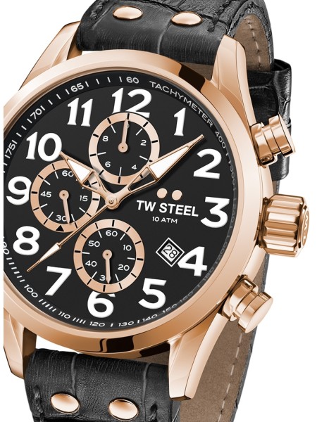 TW-Steel VS74 men's watch, real leather strap