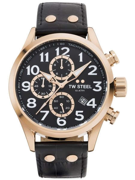 TW-Steel VS74 men's watch, real leather strap