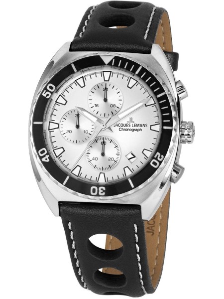 Jacques Lemans Serie 200 1-2041B men's watch, real leather strap