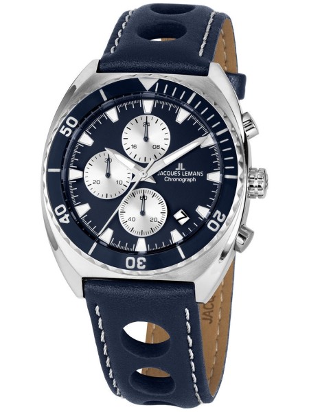 Jacques Lemans Serie 200 1-2041C men's watch, real leather strap