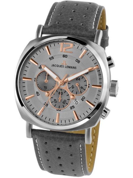 Jacques Lemans 1-1645.1L men's watch, real leather strap