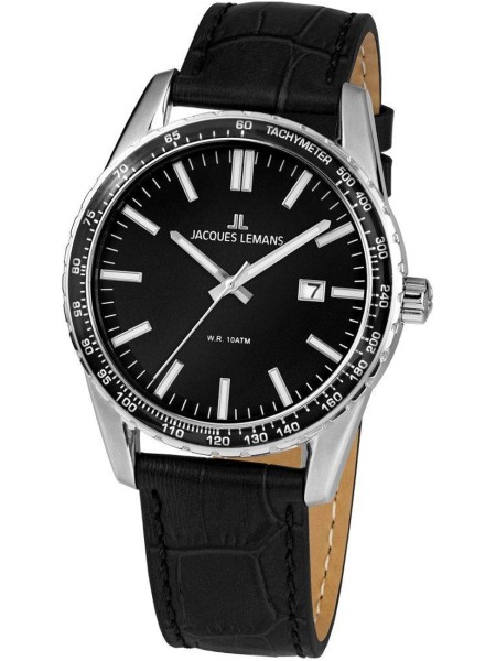 Jacques Lemans 1-2022A men's watch, real leather strap