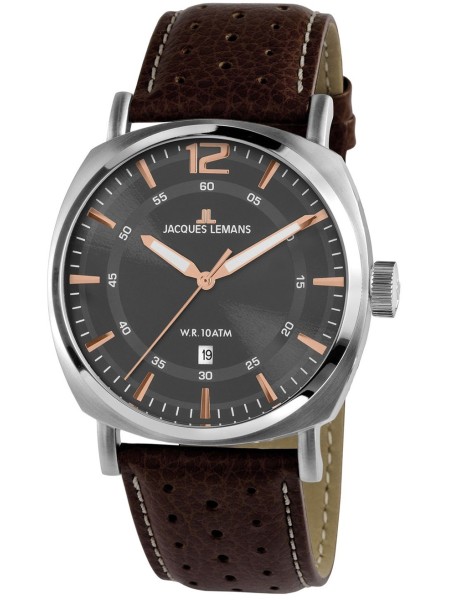 Jacques Lemans Lugano 1-1943D men's watch, cuir véritable strap