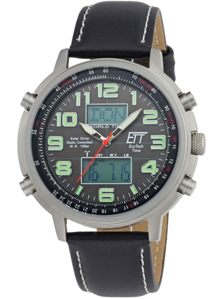 ETT Eco Tech Time Hunter II EGS-11301-22L Reloj para hombre, correa de cuero real
