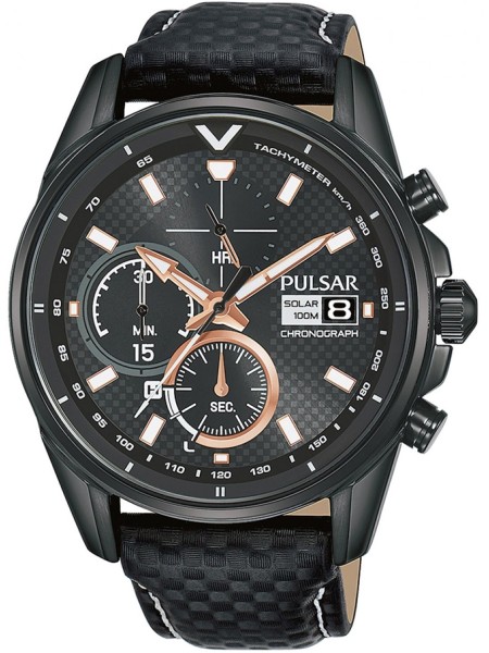 Pulsar PZ6033X1 men's watch, real leather strap