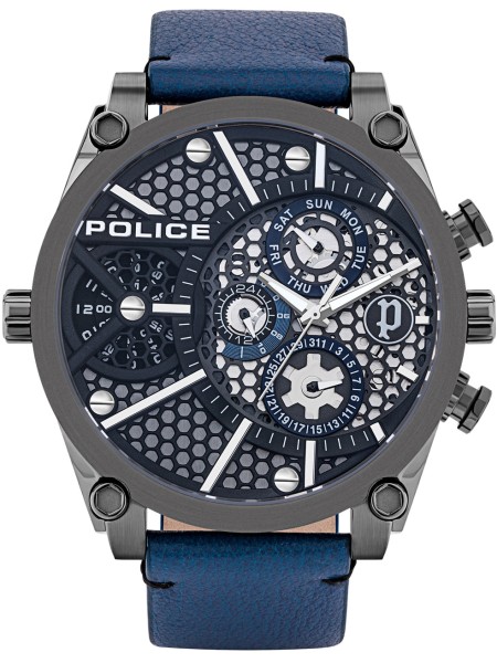Police Vigor PL15381JSU.61B men's watch, real leather strap