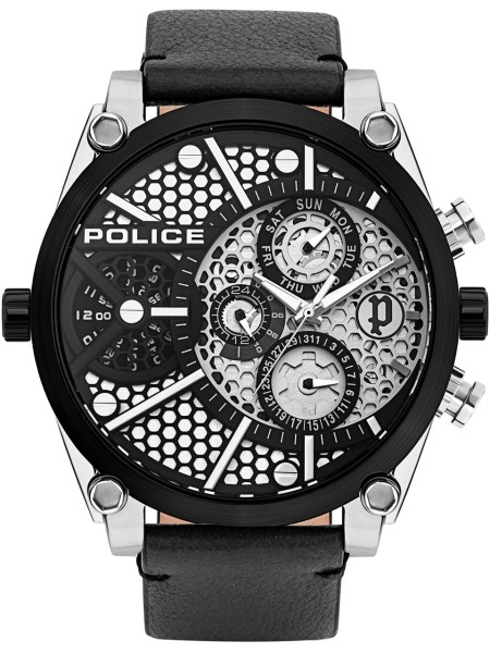 Police Vigor PL15381JSTB.04A men's watch, real leather strap