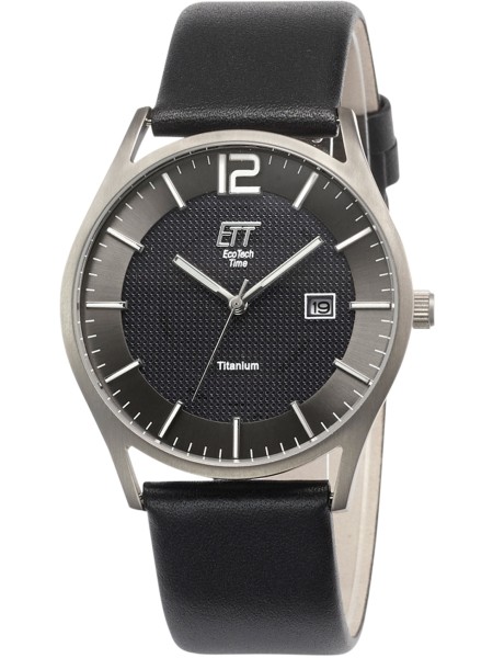 ETT Eco Tech Time EGT-12056-51L men's watch, real leather strap