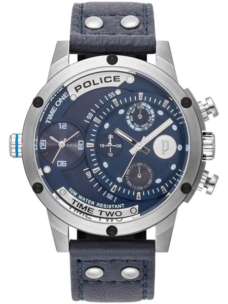 Police Scythe PL15983JS.03 men's watch, real leather strap