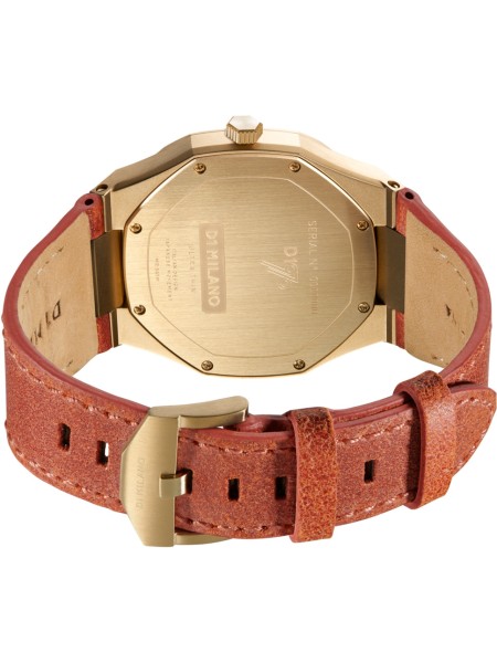D1 Milano Ultra Thin UTLL06 Relógio para mulher, pulseira de cuero real