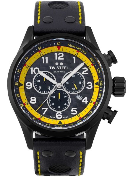 TW-Steel Coronel WTCR SVS301 men's watch, real leather strap