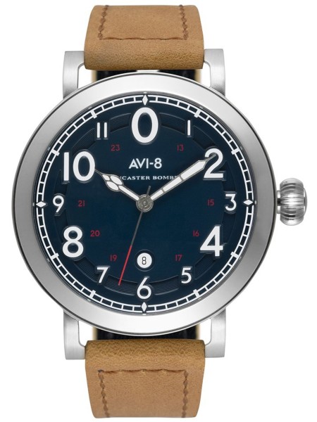 AVI-8 AV-4067-01 men's watch, real leather strap